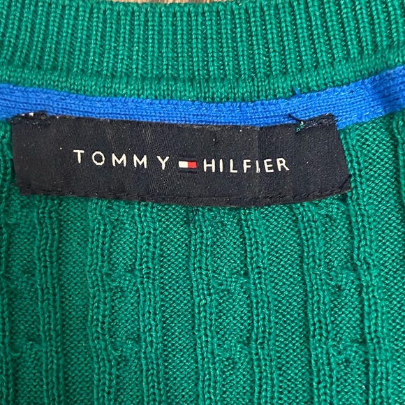 Tommy Hilfiger Green knit sweater v-neck - Picture 3 of 3